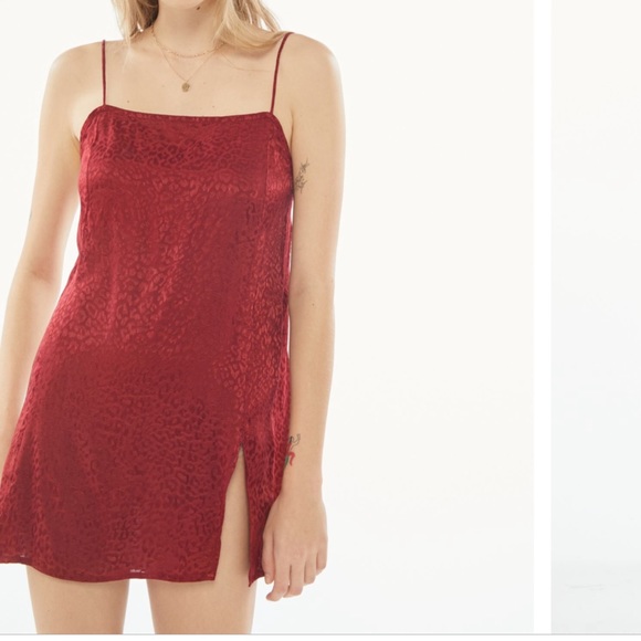 urban outfitters red slip dress